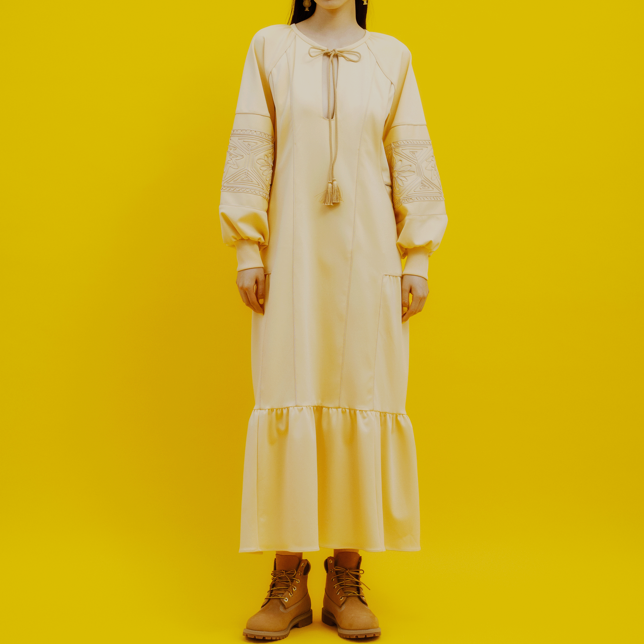 KIKU smock jersey dress