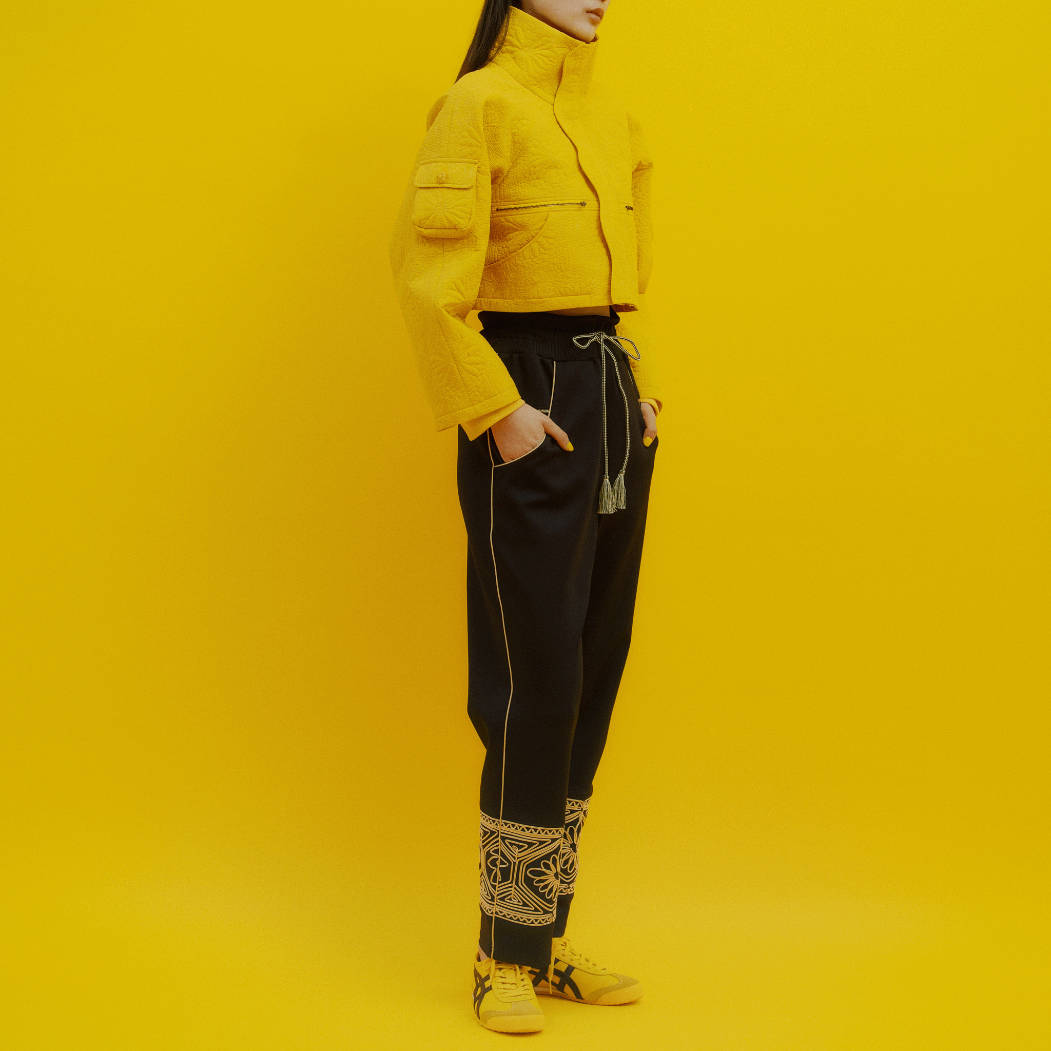 KIKU quilted cropped jacket