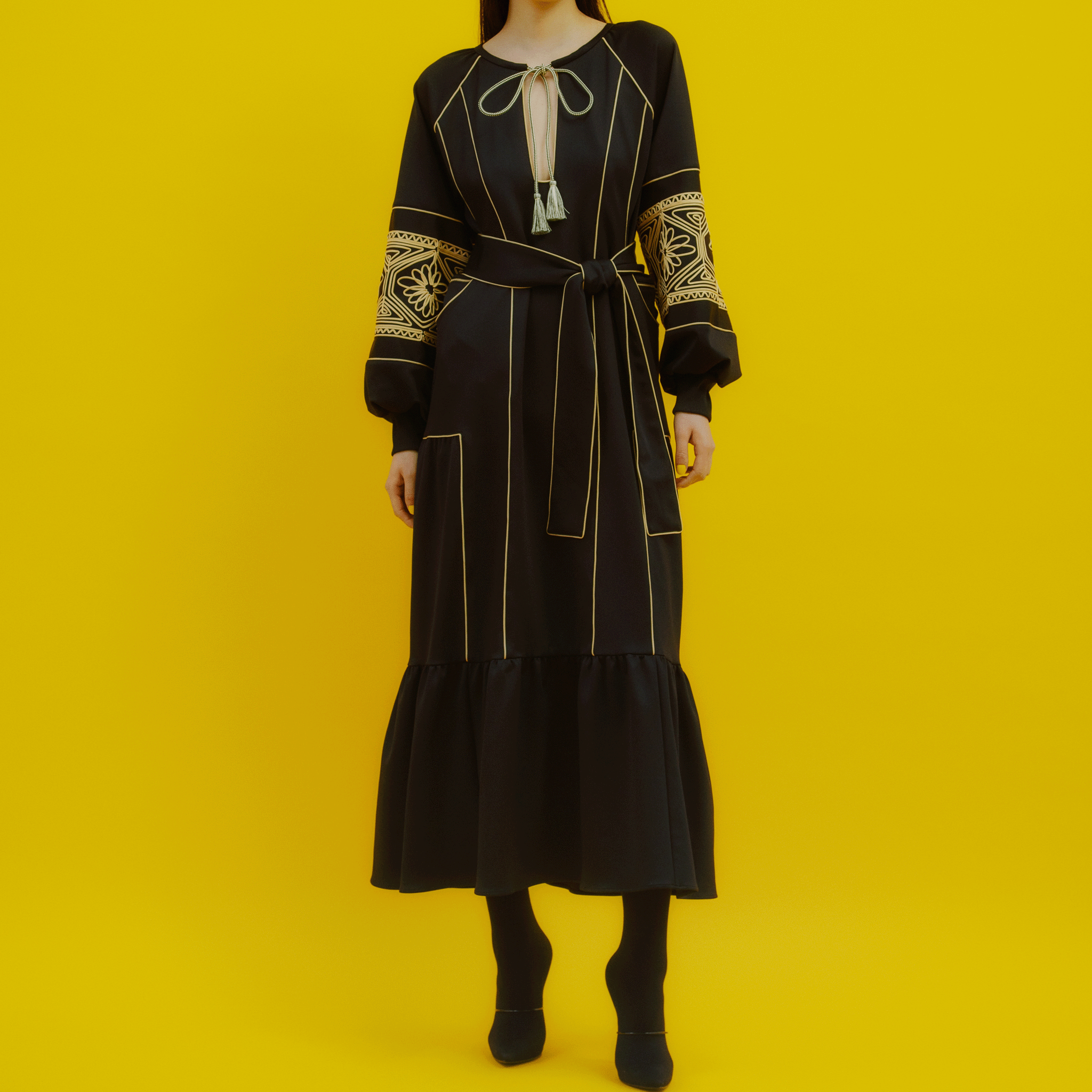 KIKU smock jersey dress