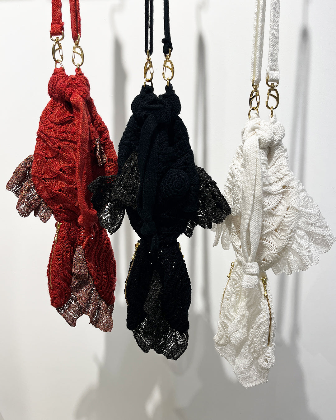 Goldfish Knit Bag Mini Demekin Black [PRE-ORDER]