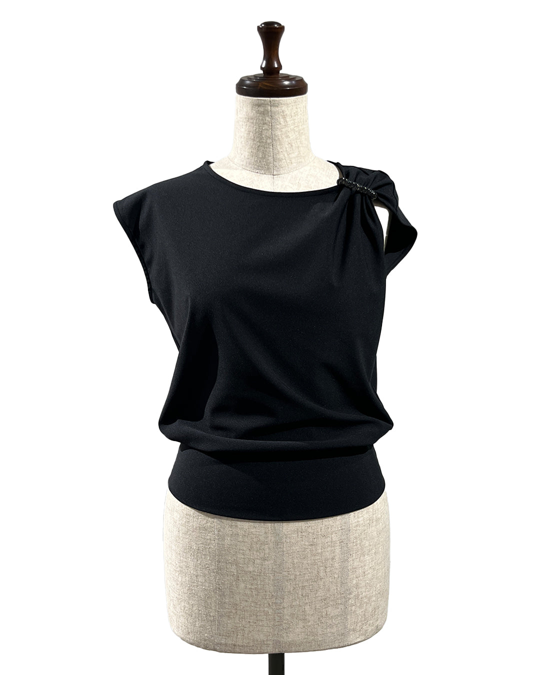 3D-Printed Rope Asymmetric Top Black [PRE-ORDER]