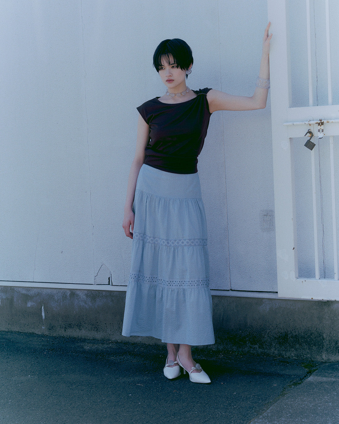 Cotton Maxi Skirt Soft Blue [PRE-ORDER]