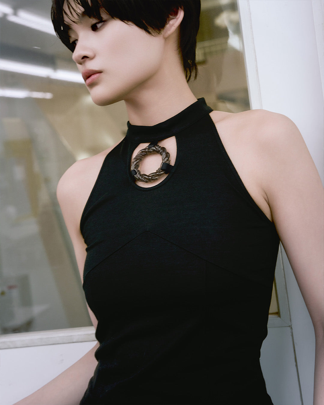 3D-Printed Rope Circle Tank Top Black [PRE-ORDER]