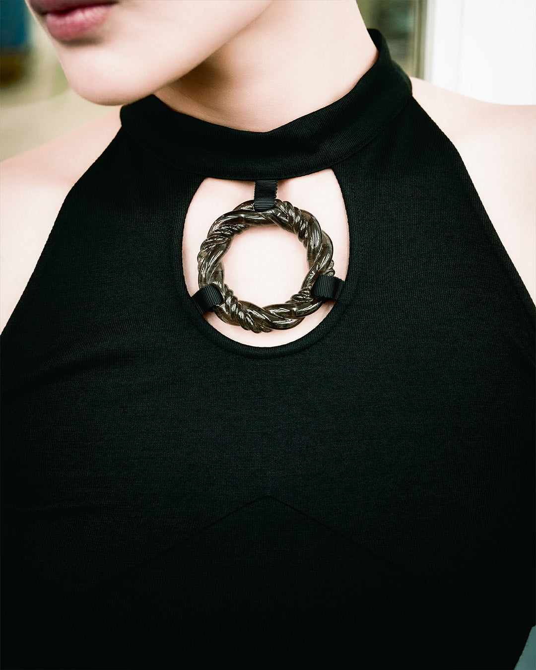 3D-Printed Rope Circle Tank Top Black [PRE-ORDER]