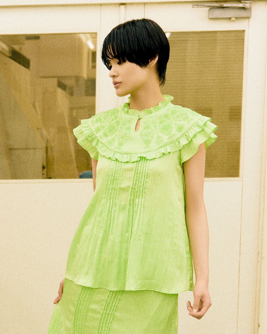 3D-printed Miyazaki Fruits Blouse Hamayu Green [PRE-ORDER]
