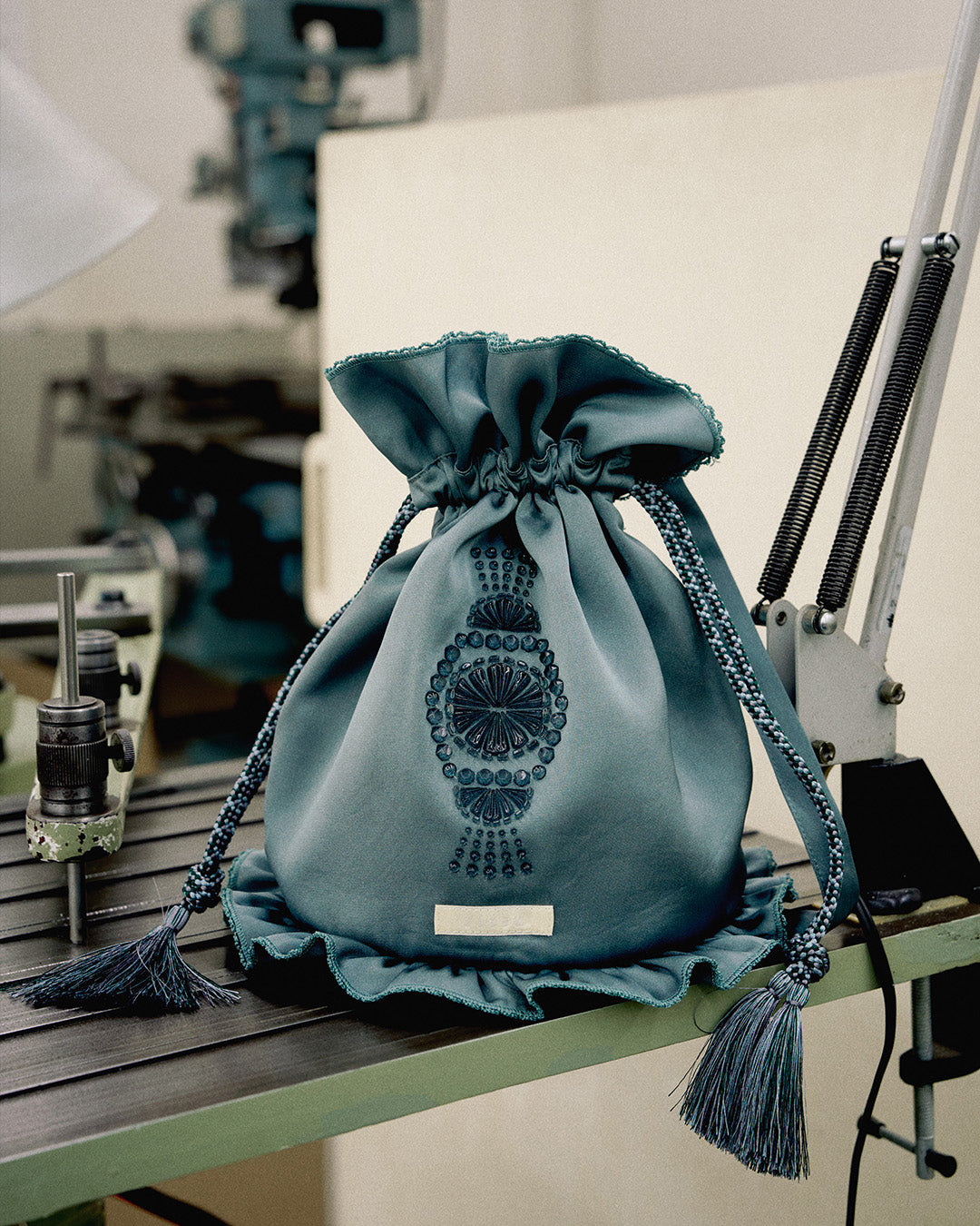 3D-printed Miyazaki fruits Draw String Bag Moss Green [PRE-ORDER]
