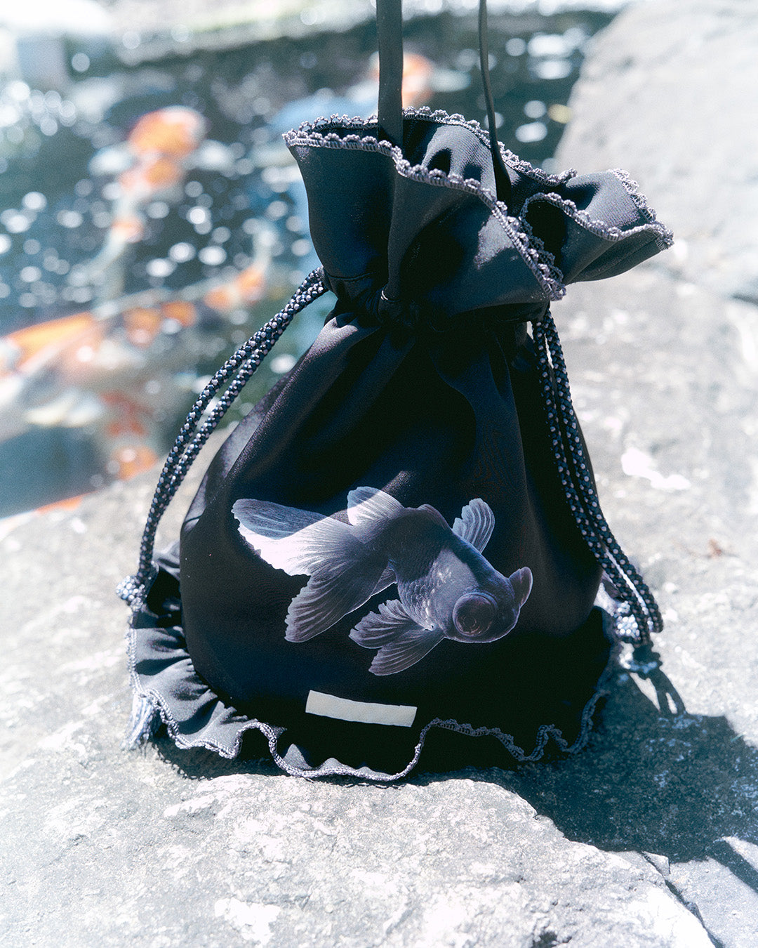 Goldfish Bowl Draw String Bag Demekin Black [PRE-ORDER]