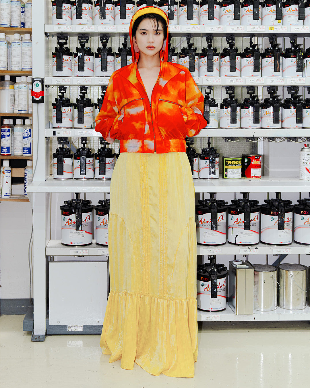 Frill High-Waisted Skirt Hyuganatsu Yellow [PRE-ORDER]