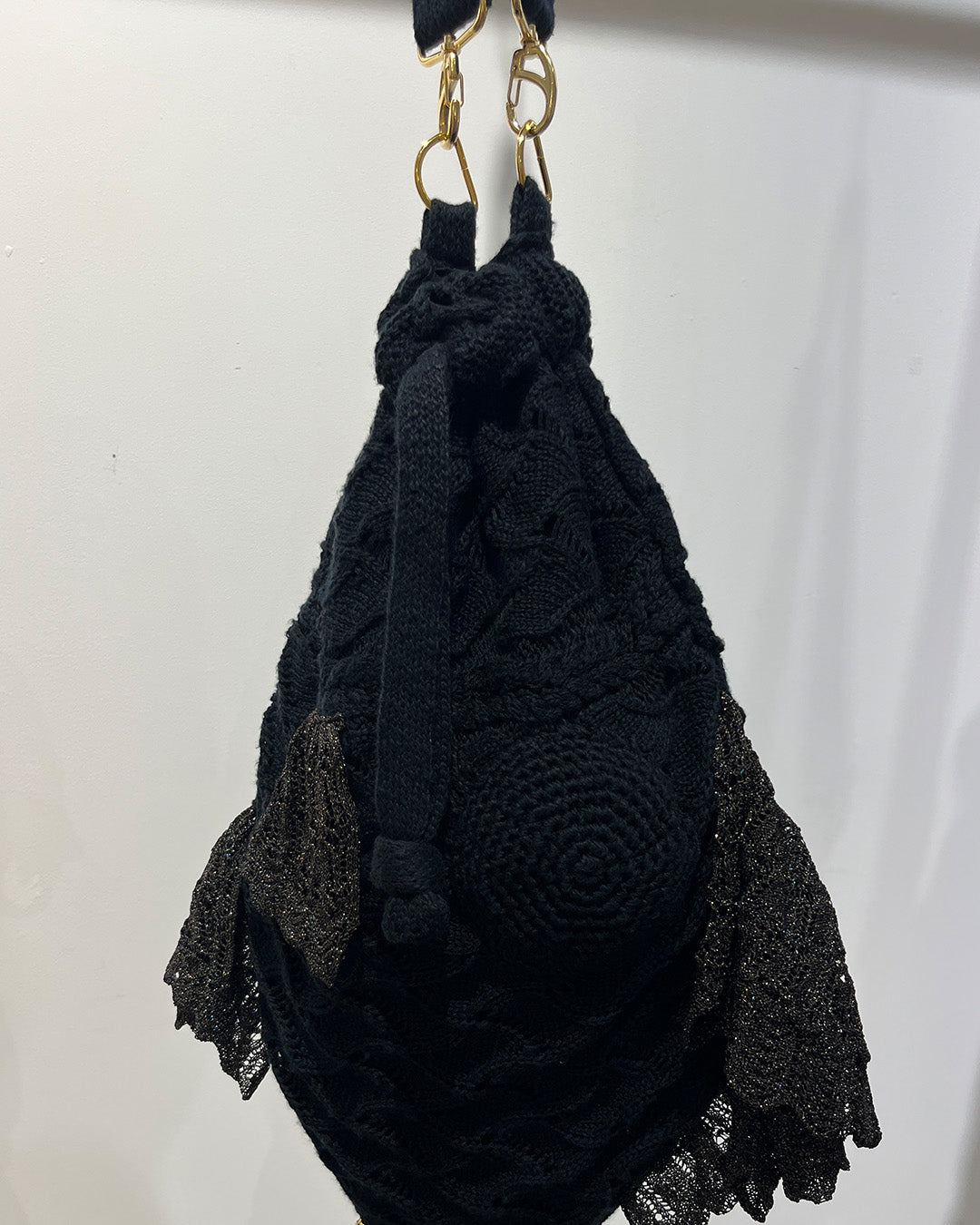 Goldfish Knit Bag Demekin Black [PRE-ORDER]