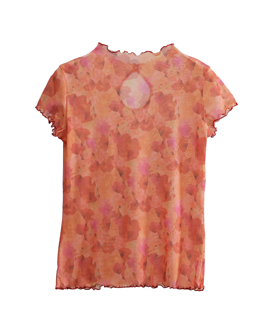 3D printed flower button floral T-shirt Pink [PRE-ORDER]