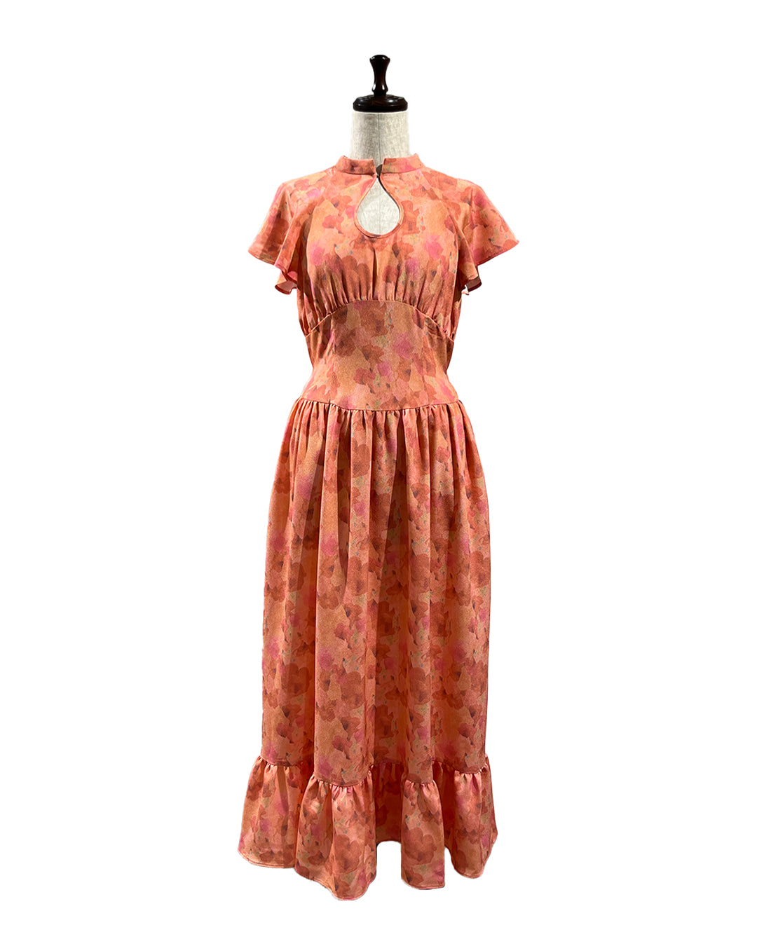 Floral Print High-Collar Dress Pink [PRE-ORDER]