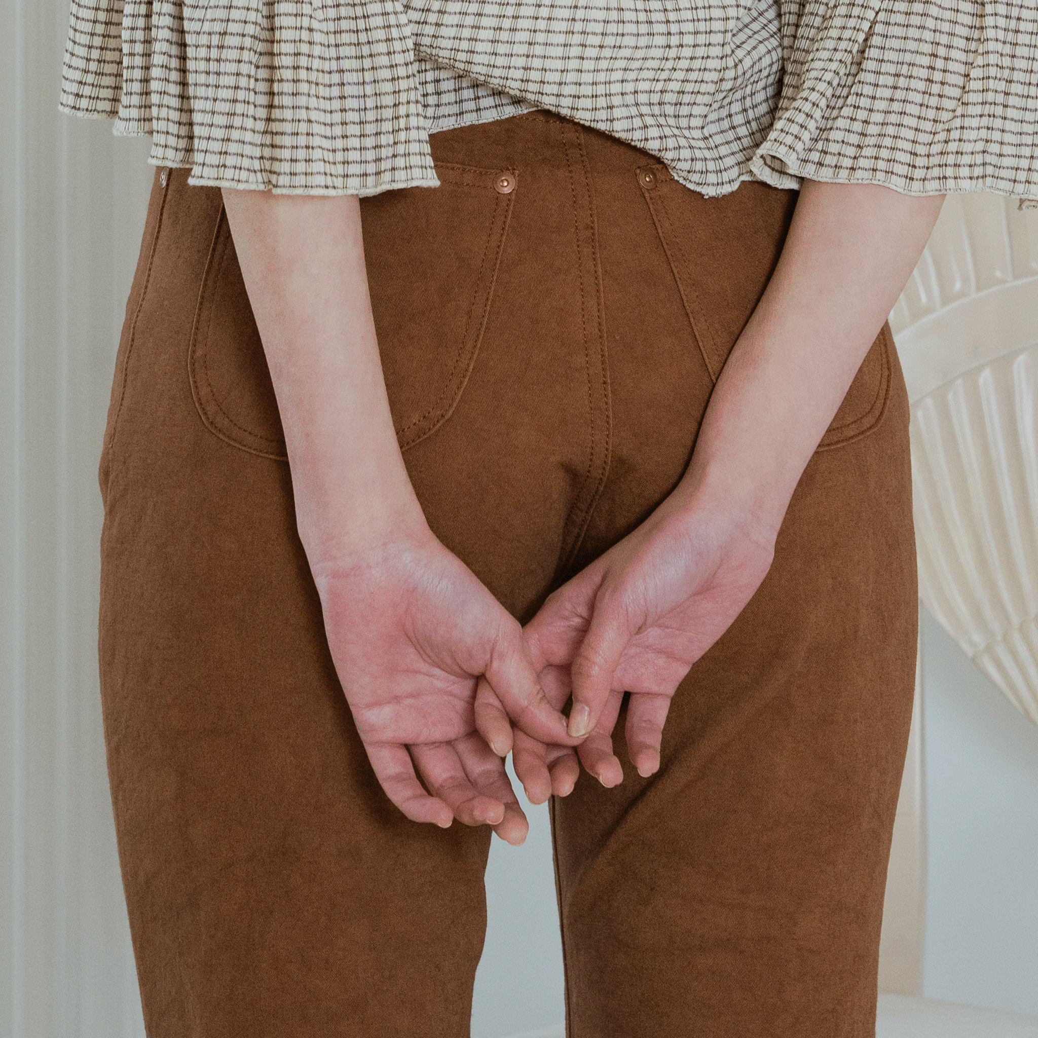 Kakishibu cropped high-rise jeans