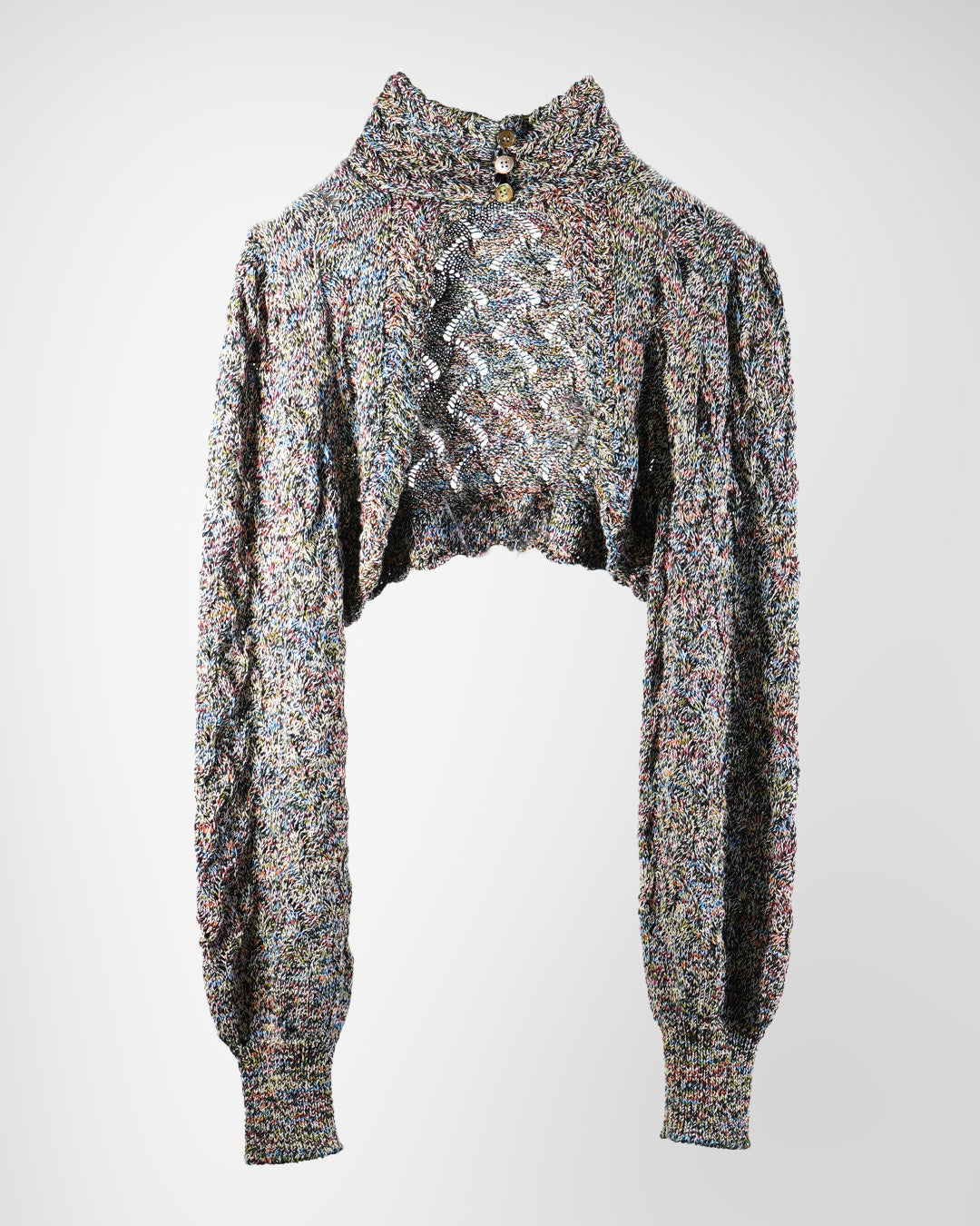 Cropped wavy knit cardigan Fireworks【予約販売：2026年9月～10月発送予定】