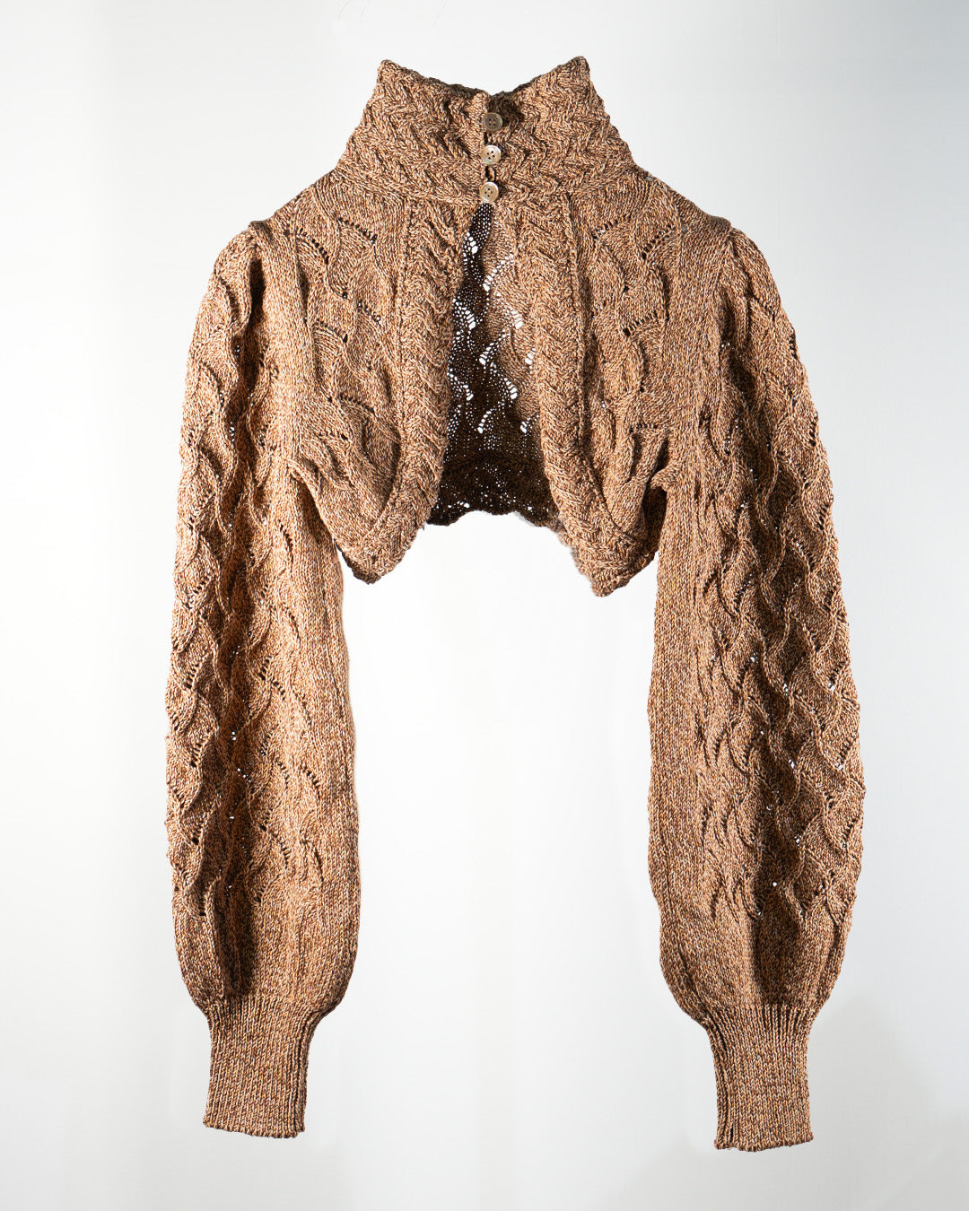Cropped wavy knit cardigan Cookie【予約販売：2026年9月～10月発送予定】