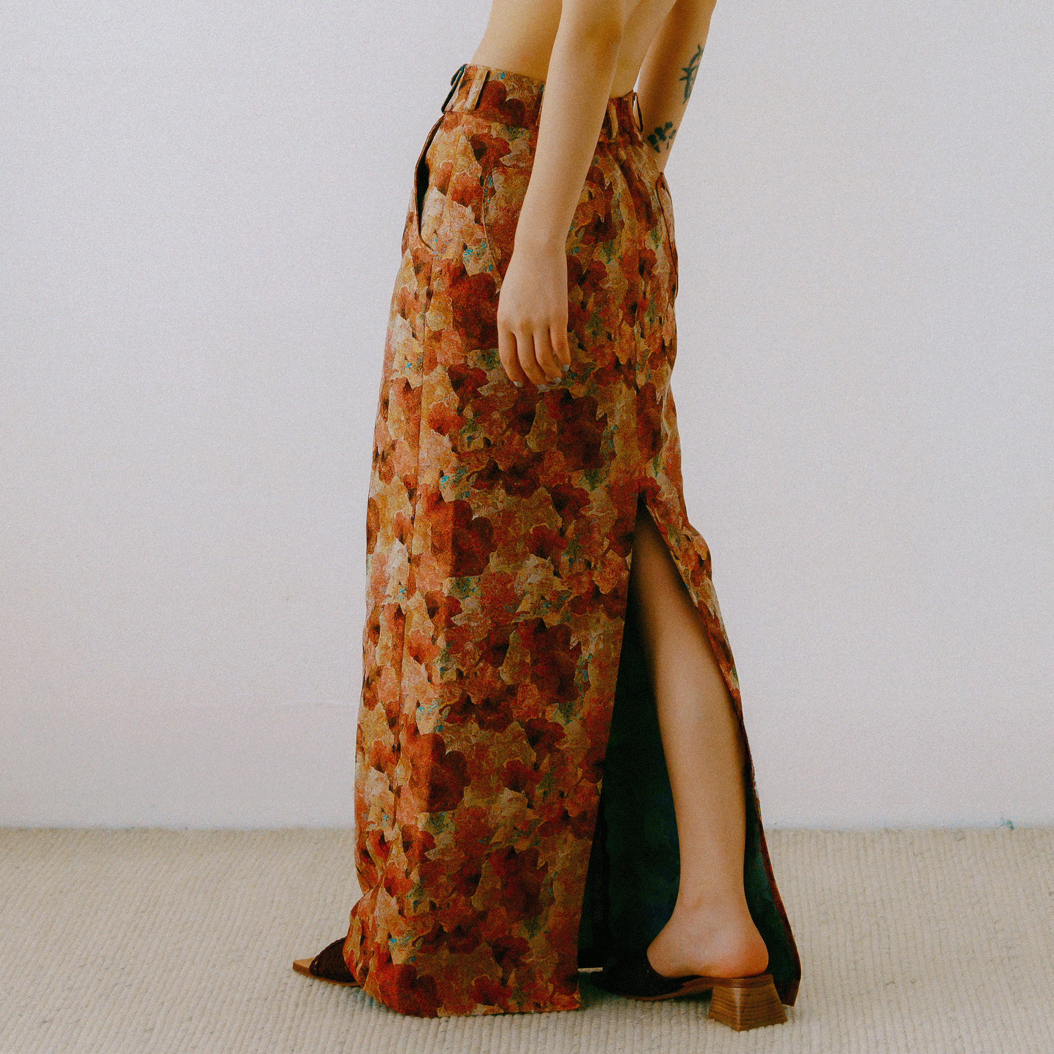 Snapdragon Floral Jacquard skirt Red【予約販売：2026年3月～5月発送予定】