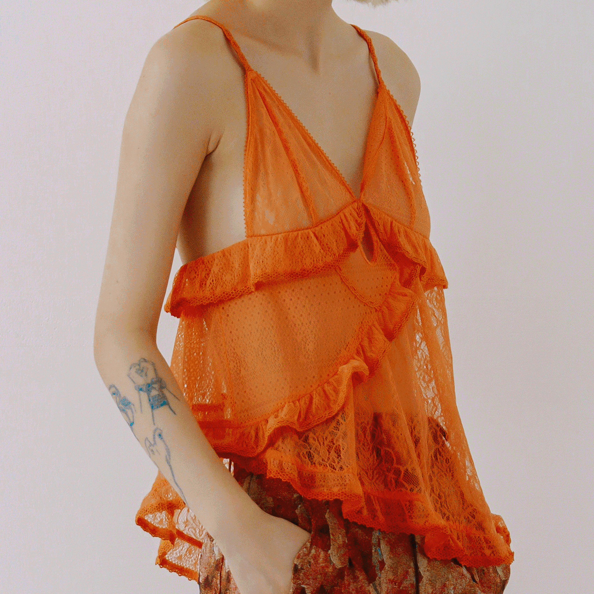 Lace Camisole Orange【予約販売：2026年3月～5月発送予定】