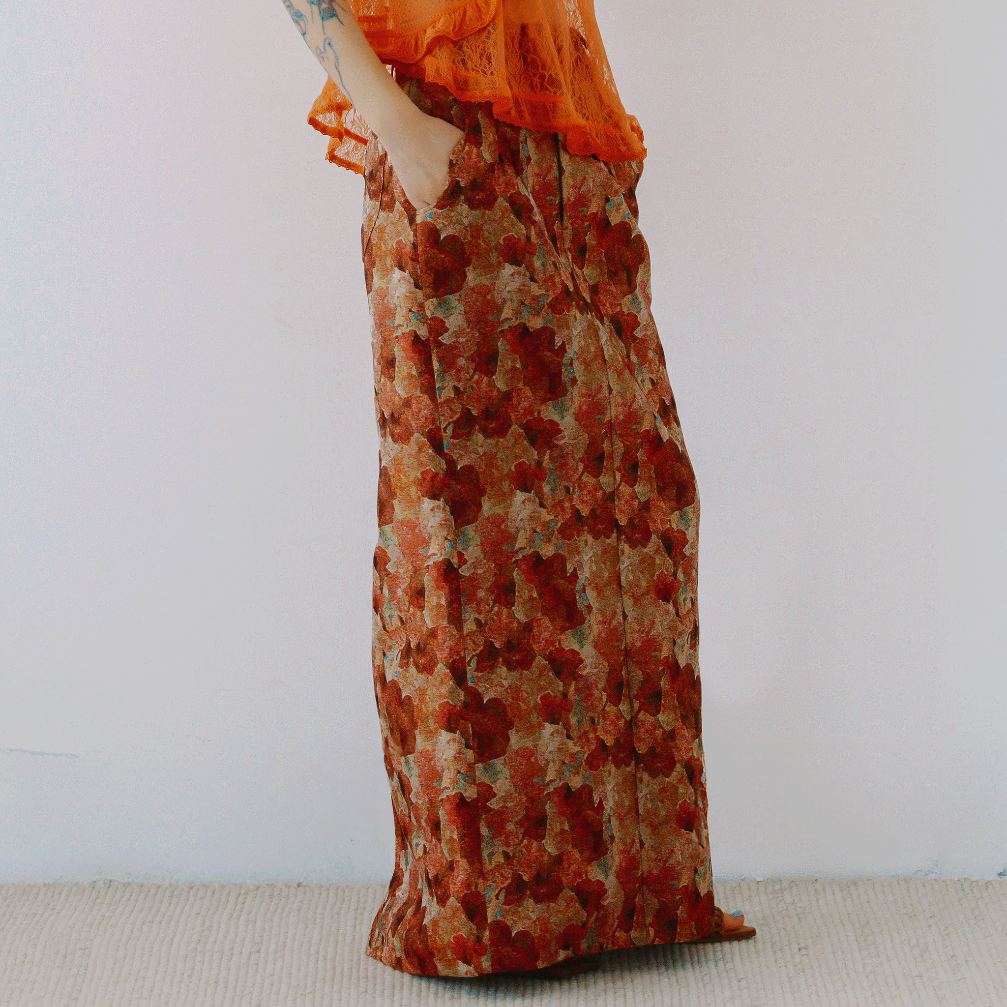Snapdragon Floral Jacquard skirt Red【予約販売：2026年3月～5月発送予定】