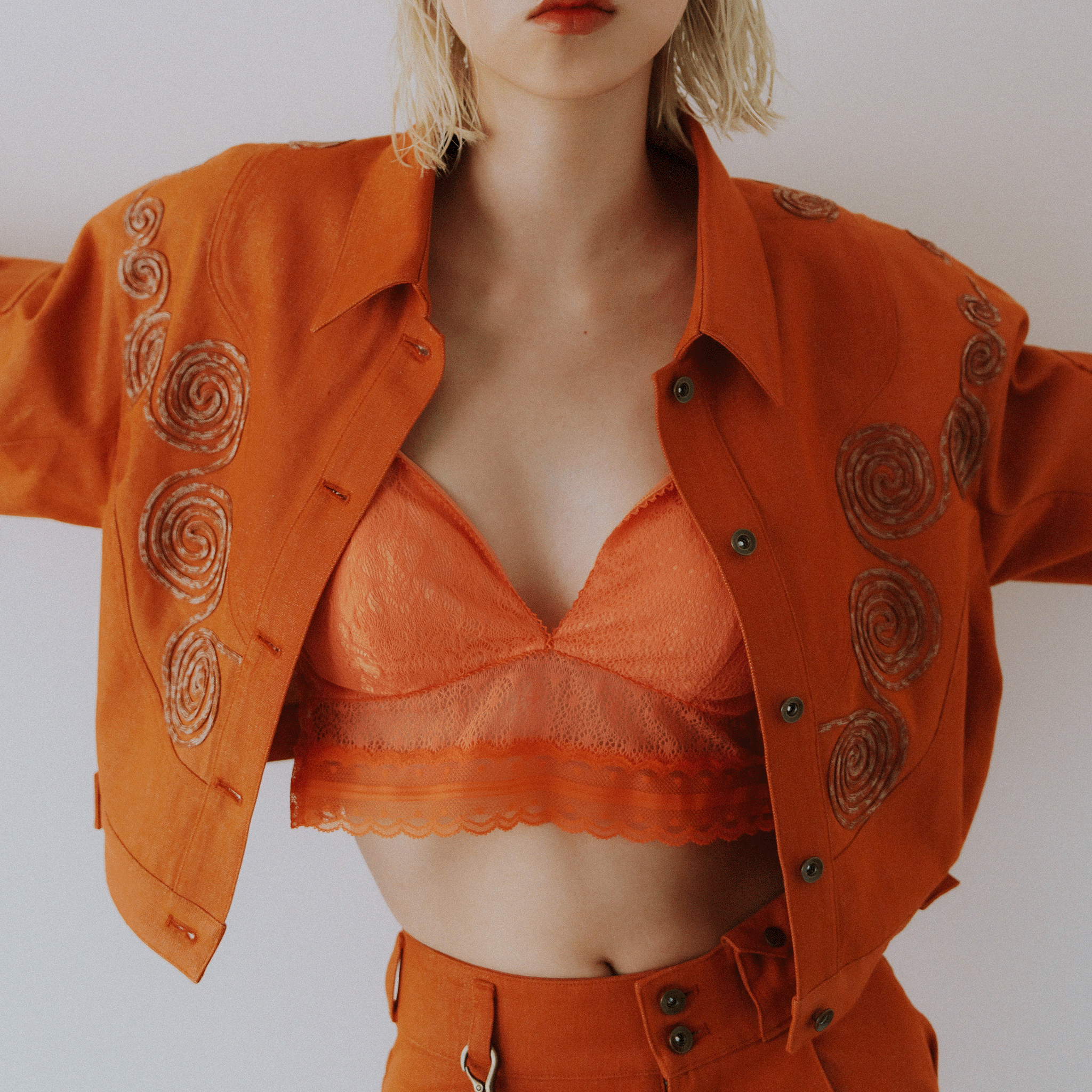 Lace Asymmetric Bralette Orange【予約販売：2026年3月～5月発送予定】