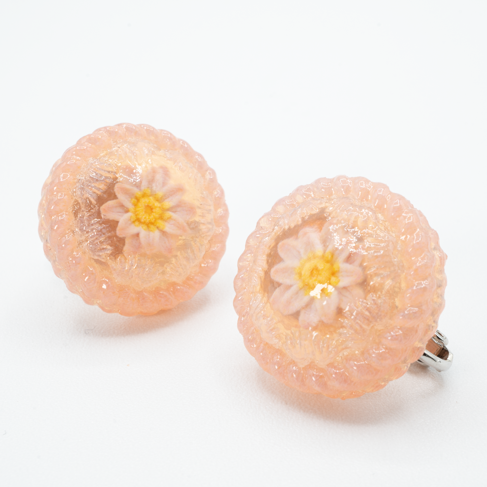 Water lily button earrings - S -
