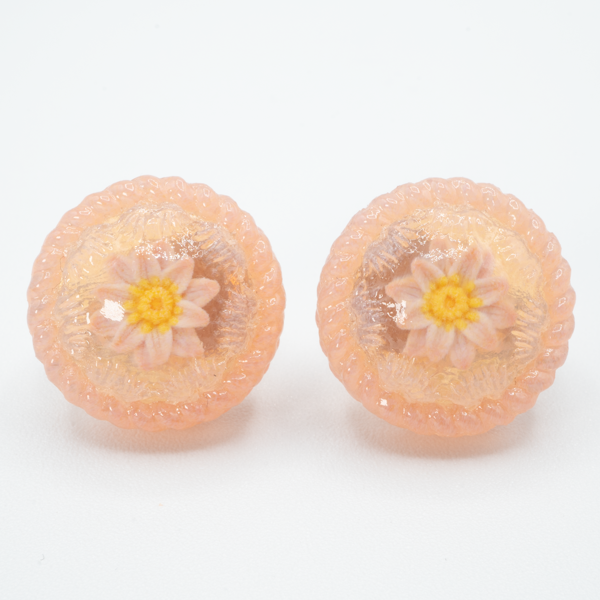 Water lily button earrings - S -