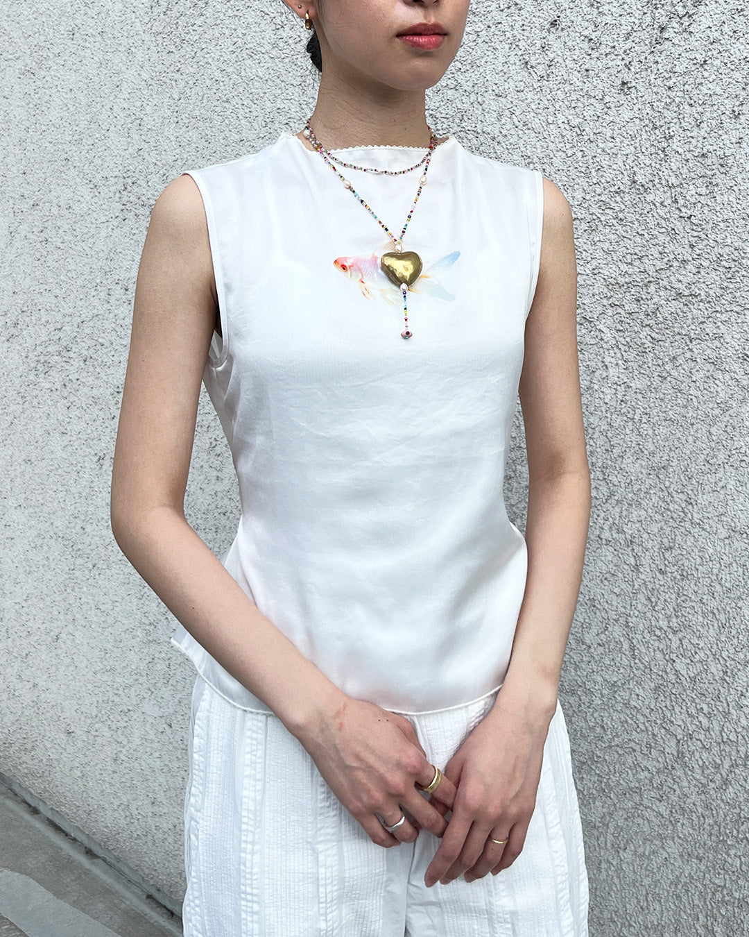 Goldfish Bowl Tank Top White Goldfish
