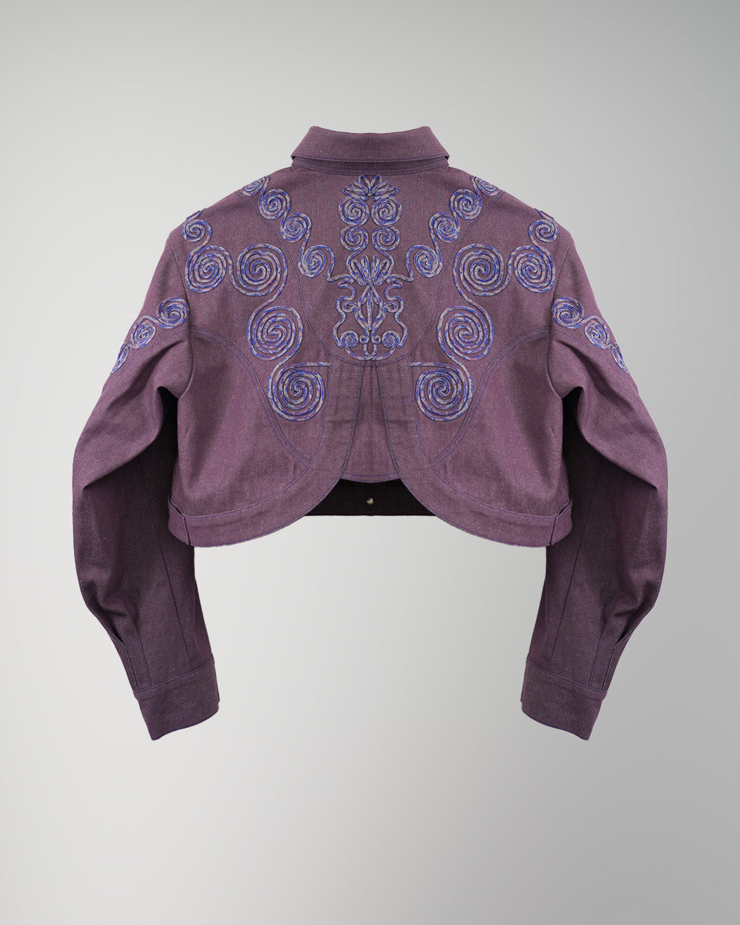 Goldfish Embroidered Denim Jacket Purple