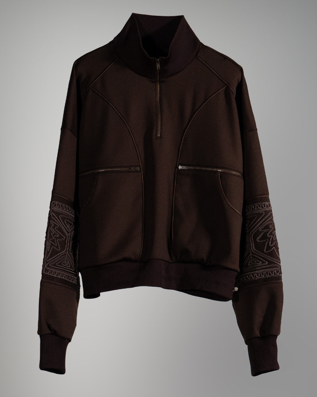 KIKU embroidered overseized track jacket Chocolate【予約販売：2026年9月～10月発送予定】