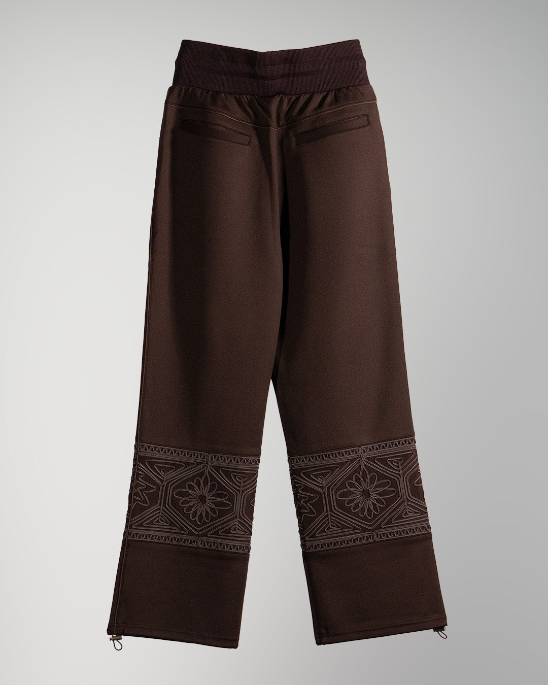 KIKU embroidered wide-leg track pants Chocolate【予約販売：2026年9月～10月発送予定】