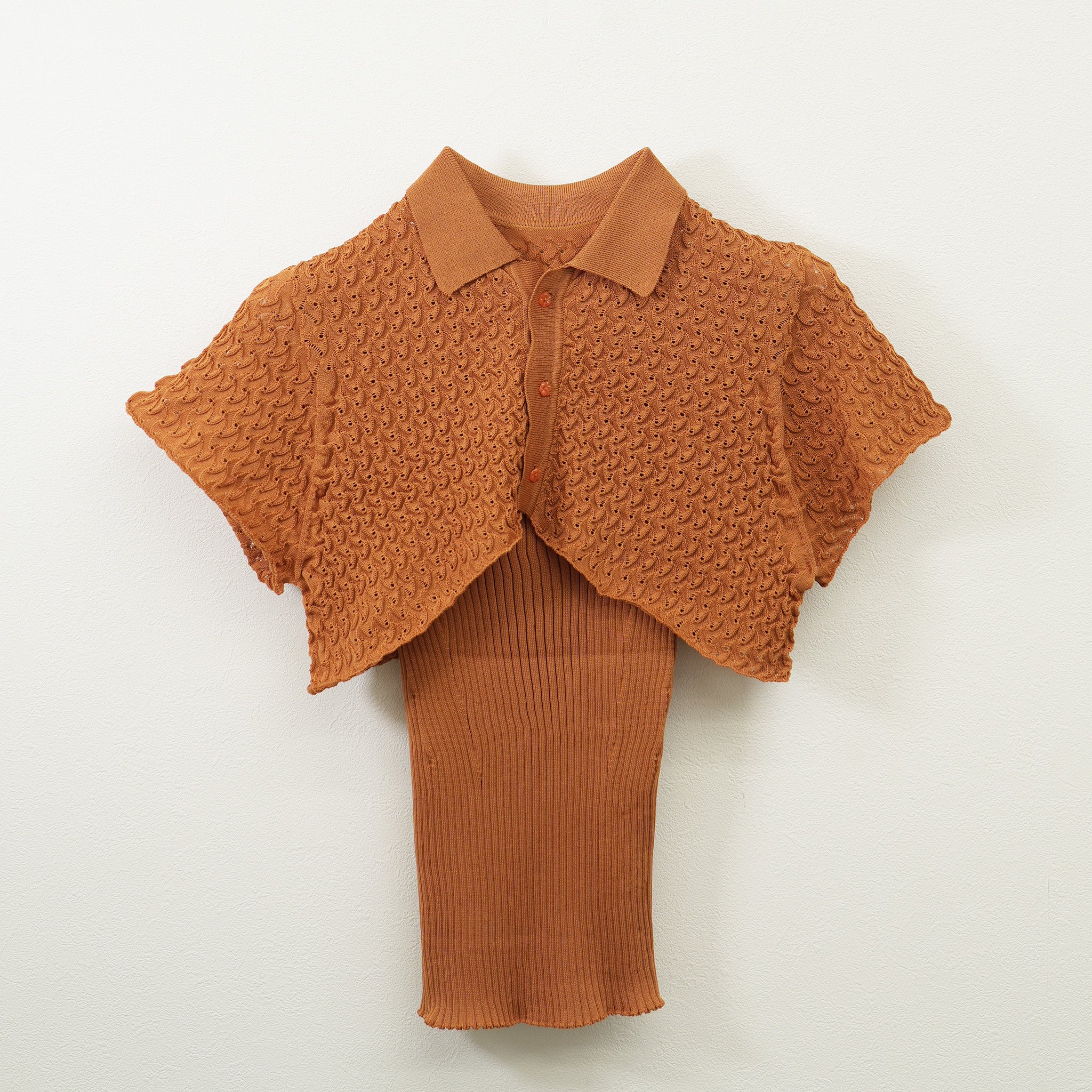Wave Polo Bolero Knit Set Brown【予約販売：2026年3月～5月発送予定】