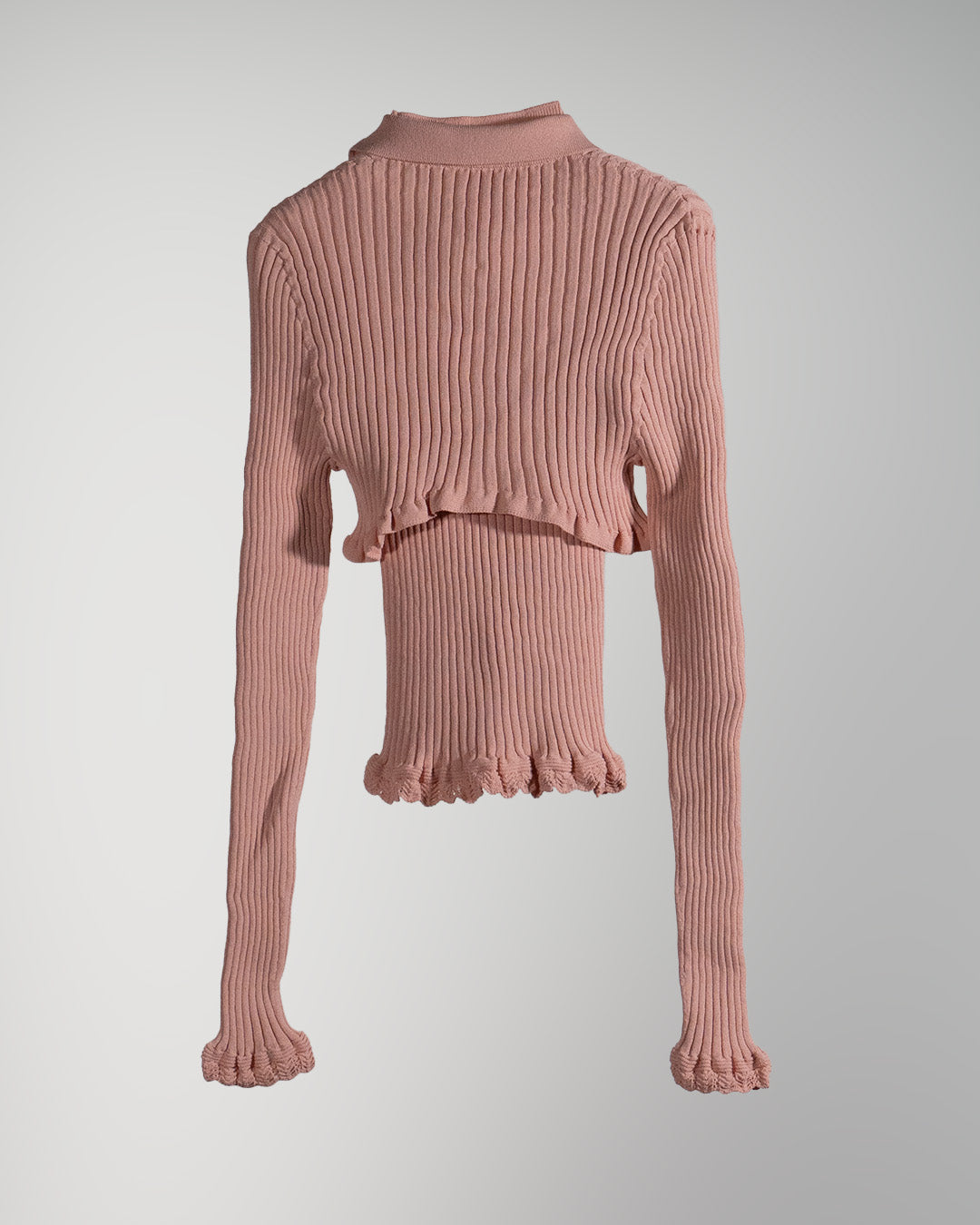 Ribbed polo bolero knit set Pink【予約販売：2026年9月～10月発送予定】