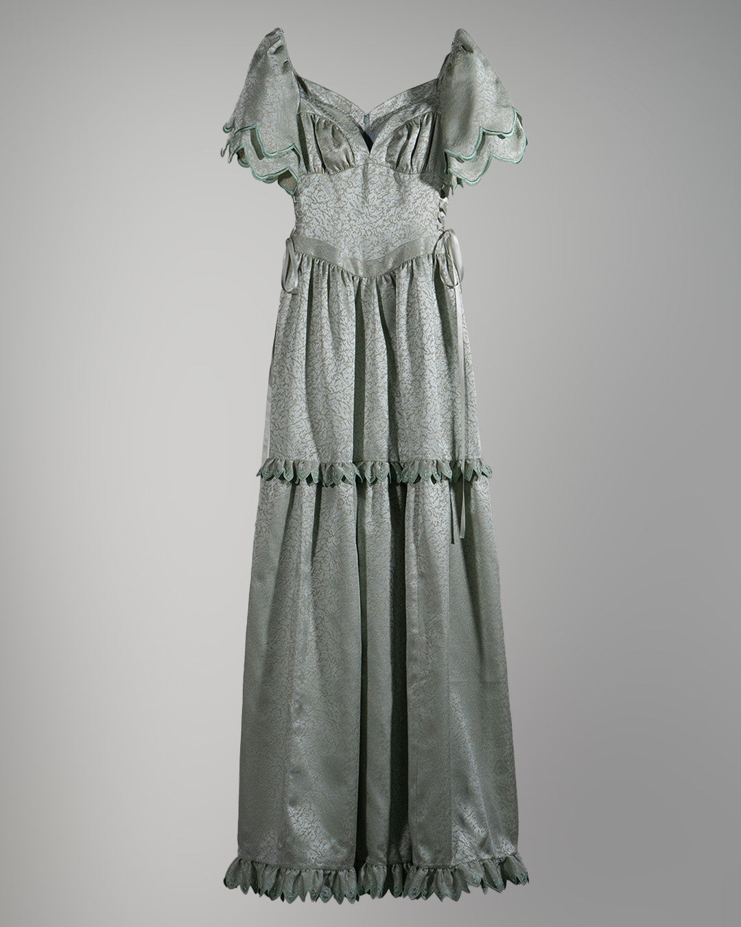 Sazanka petal embroidered dress Mint green【予約販売：2026年9月～10月発送予定】