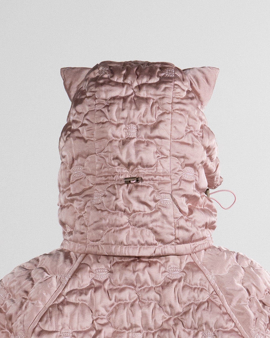 Sazanka quilted satin cat balaclava Pink【予約販売：2026年9月～10月発送予定】