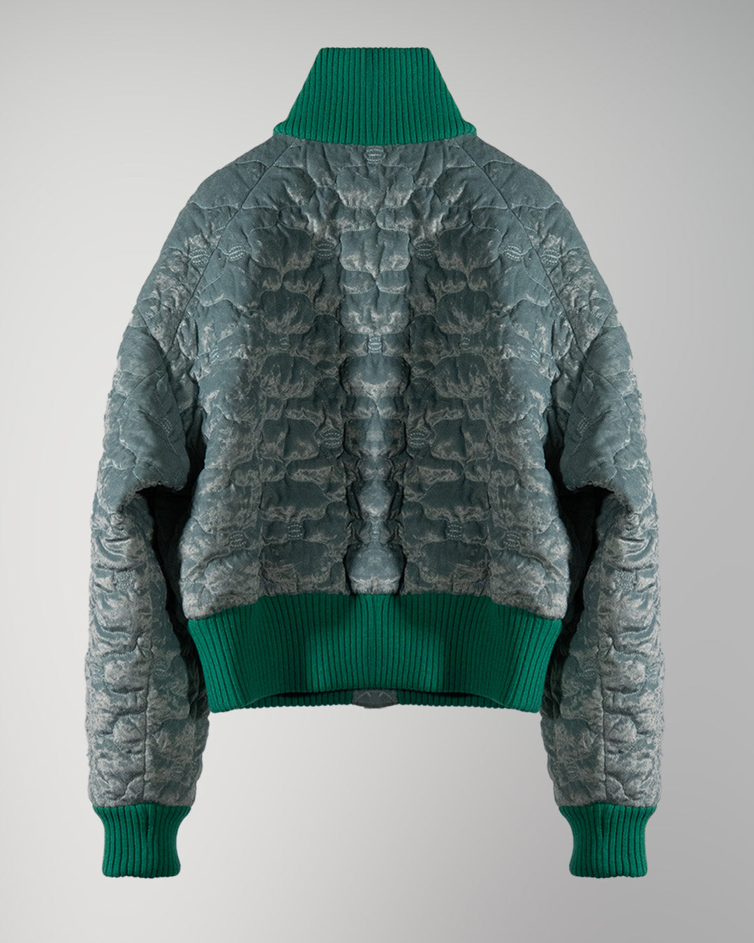 Sazanka quilted velour bomber jacket Mint green【予約販売：2026年9月～10月発送予定】