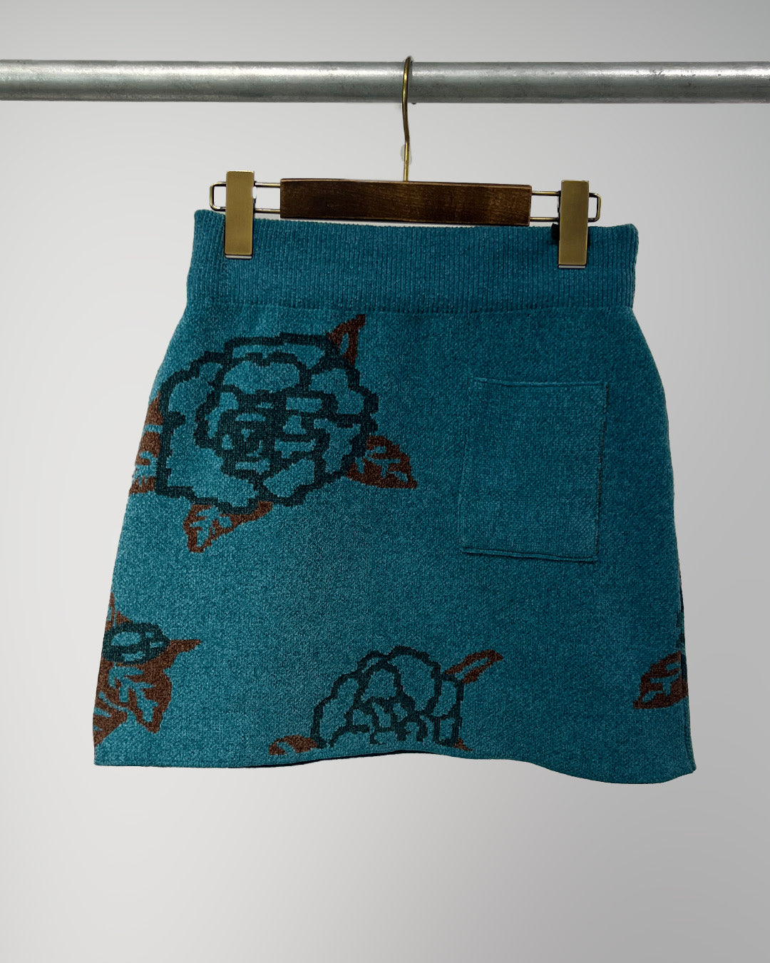 Sazanka jacquard-knit mini skirt Blue【予約販売：2026年9月～10月発送予定】