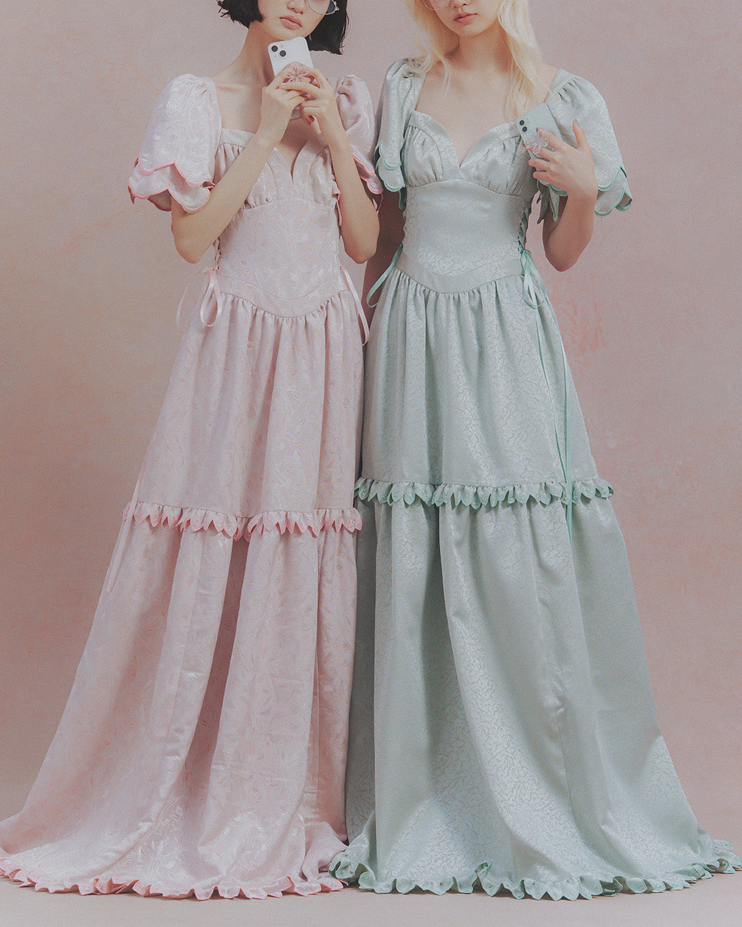 Sazanka petal embroidered dress Pink【予約販売：2026年9月～10月発送予定】