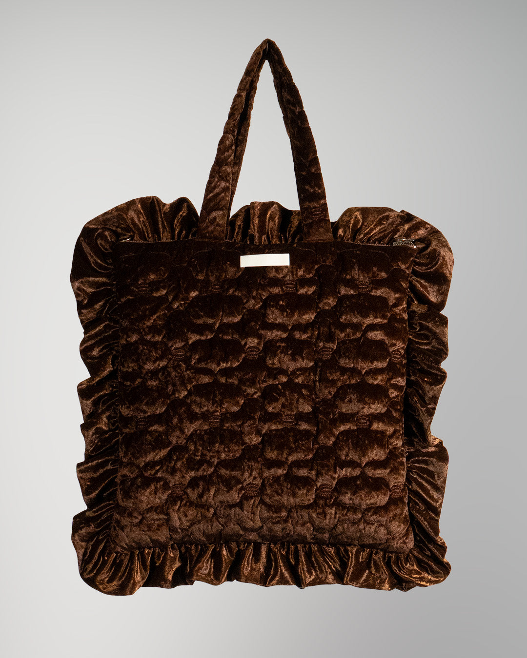 Sazanka quilted velour pillow bag Chocolate【予約販売：2026年9月～10月発送予定】