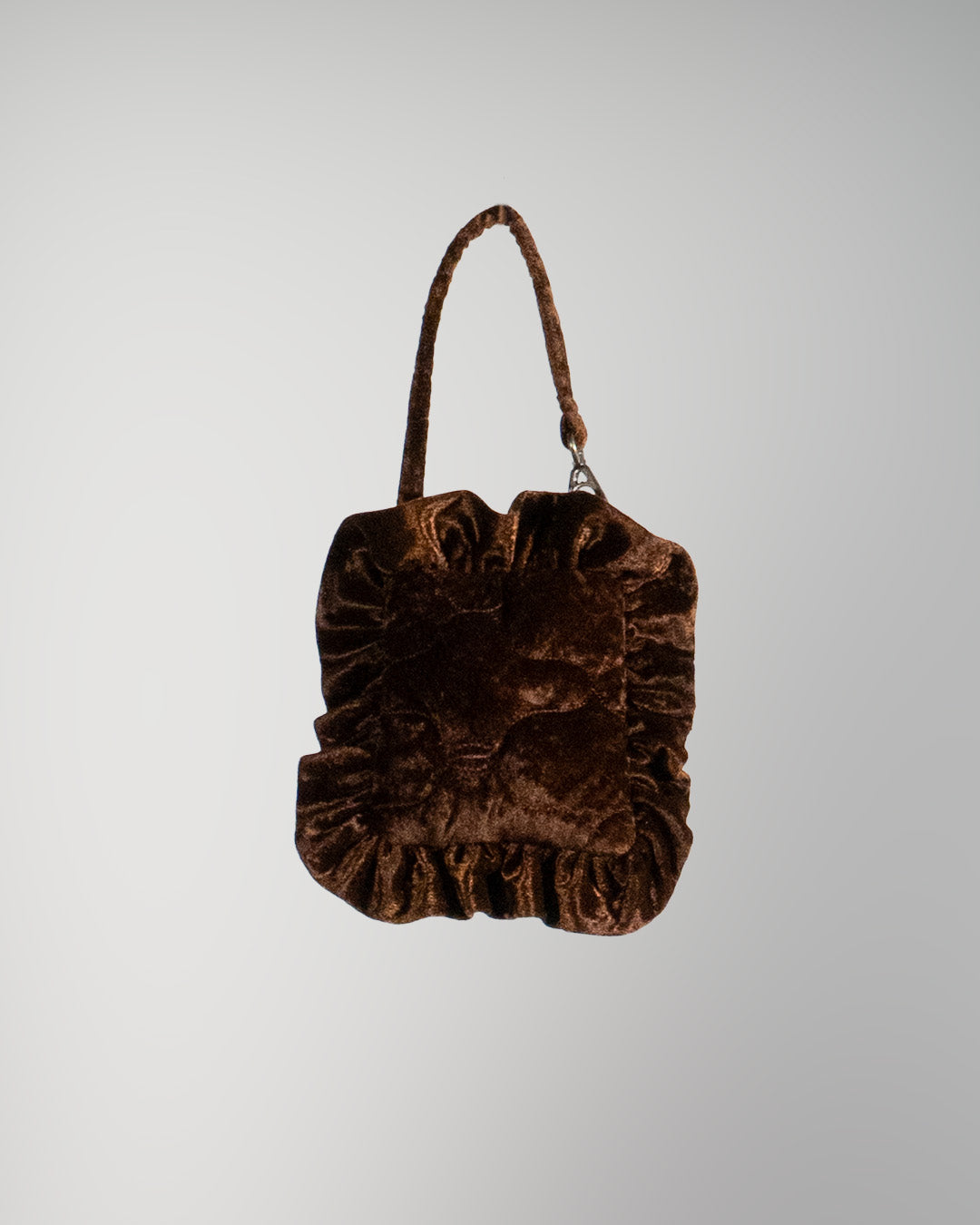 Sazanka quilted velour pillow bag mini Chocolate【予約販売：2026年9月～10月発送予定】