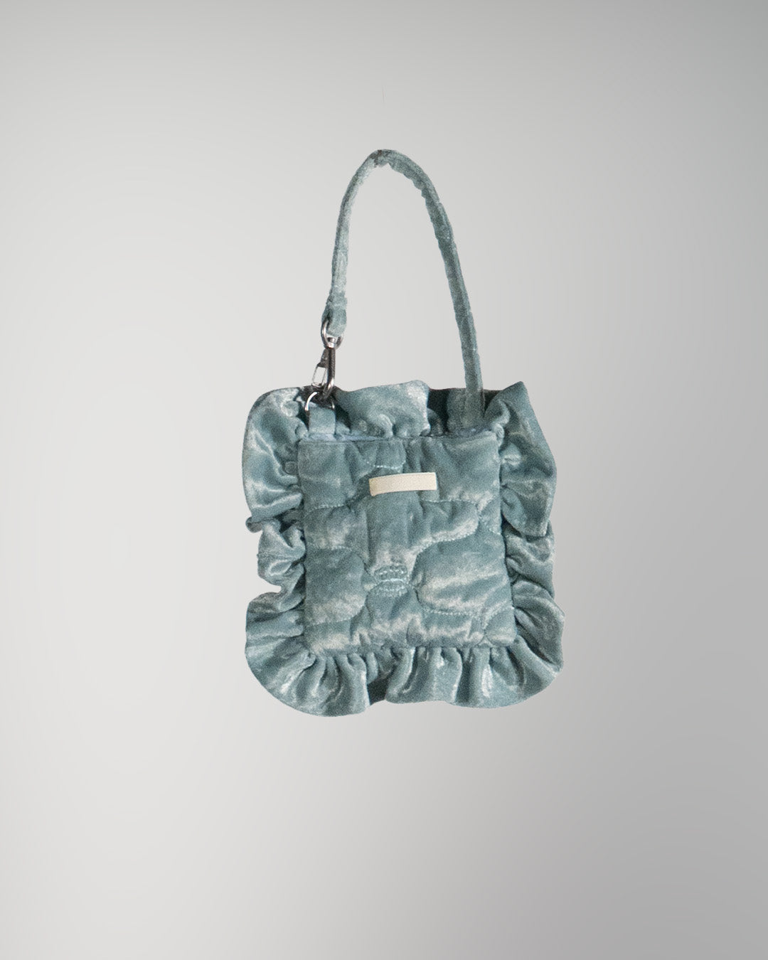 Sazanka quilted velour pillow bag mini Mint green【予約販売：2026年9月～10月発送予定】