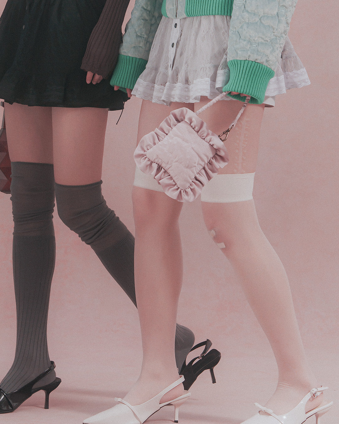 Sazanka quilted satin pillow bag mini Pink【予約販売：2026年9月～10月発送予定】