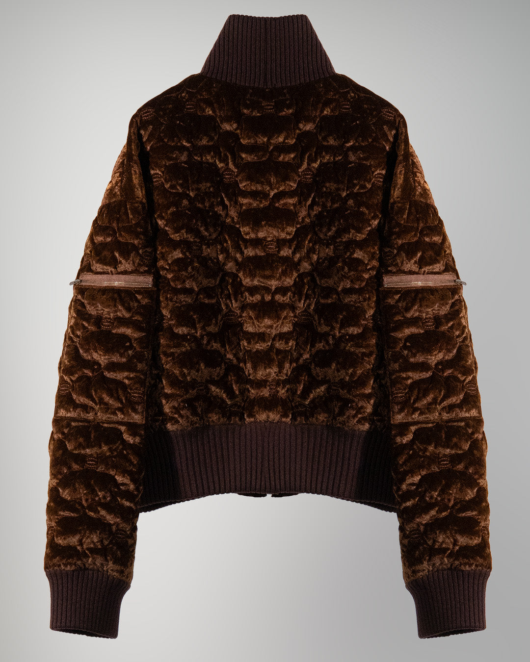 Sazanka quilted velour bomber jacket Chocolate【予約販売：2026年9月～10月発送予定】