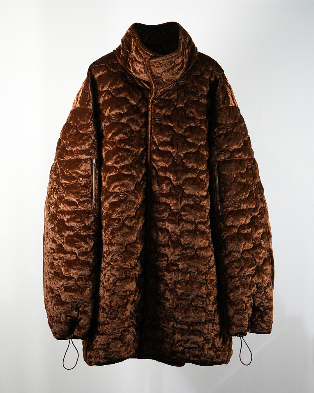 Sazanka quilted velour coat Chocolate【予約販売：2026年9月～10月発送予定】