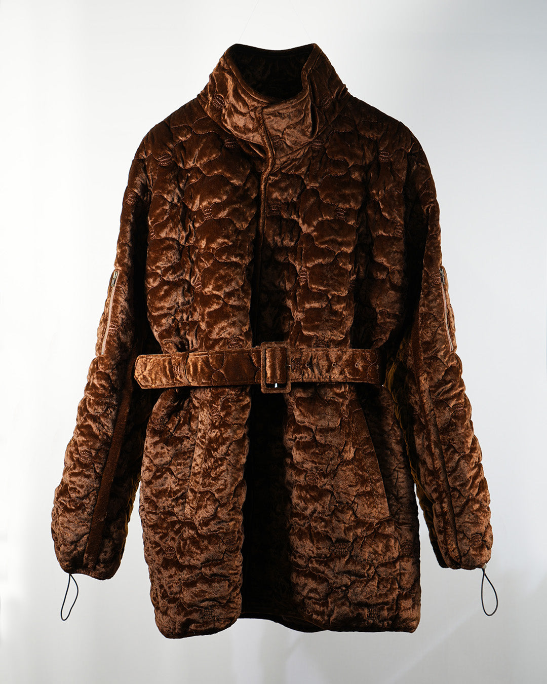 Sazanka quilted velour coat Chocolate【予約販売：2026年9月～10月発送予定】