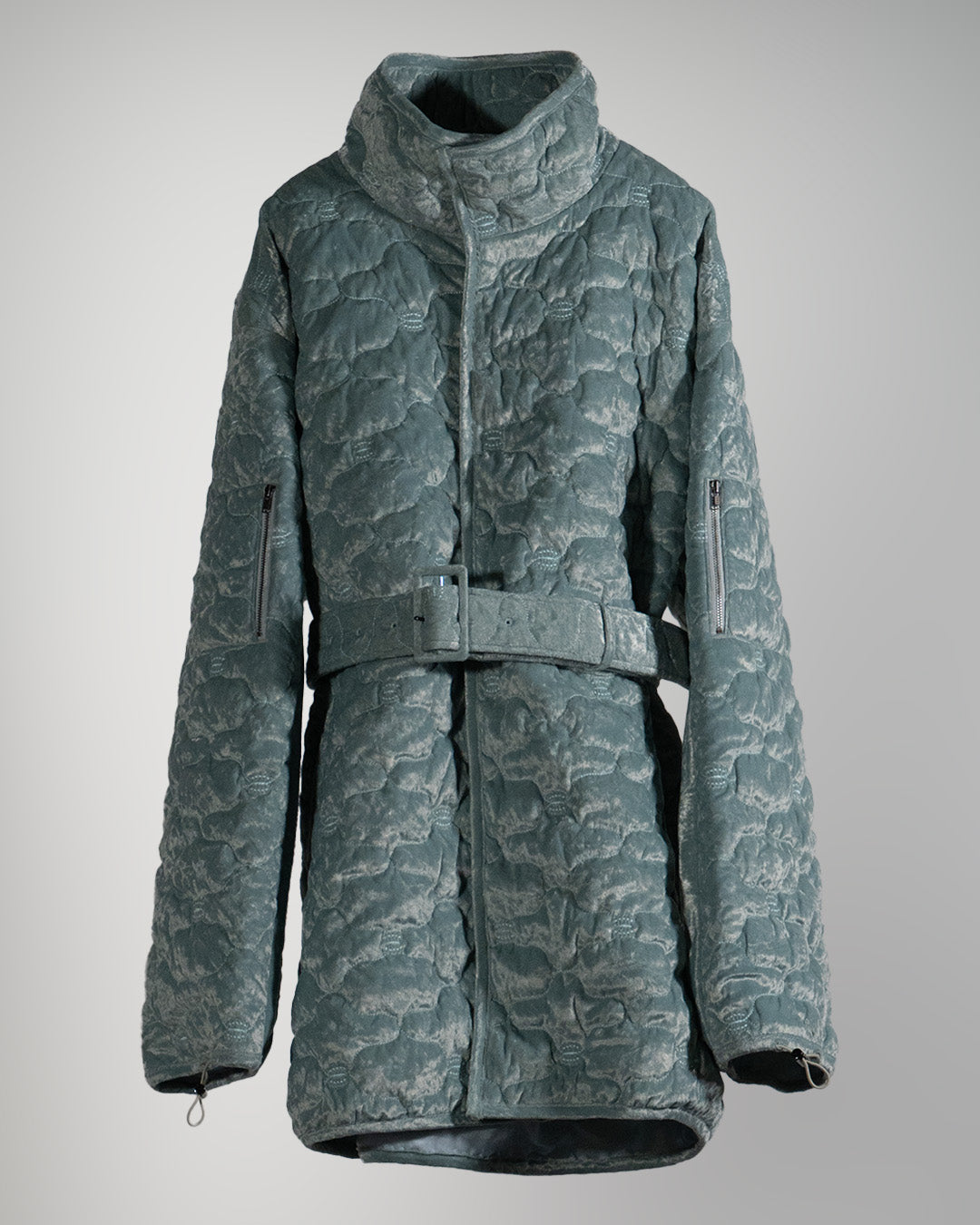 Sazanka quilted velour coat Mint green【予約販売：2026年9月～10月発送予定】