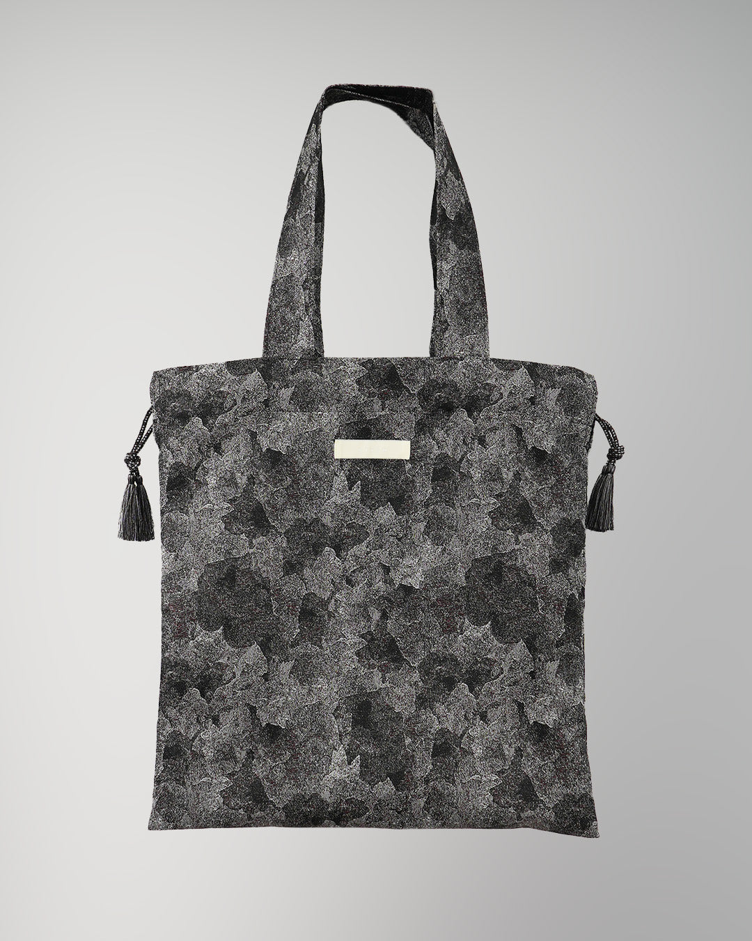 Snapdragon Floral Jacquard Reversible Tote Bag Gray