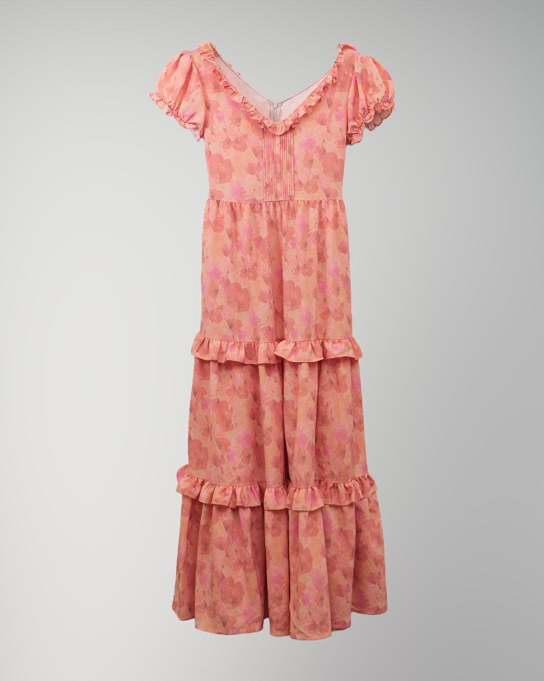 Snapdragon Floral Print Dress Pink