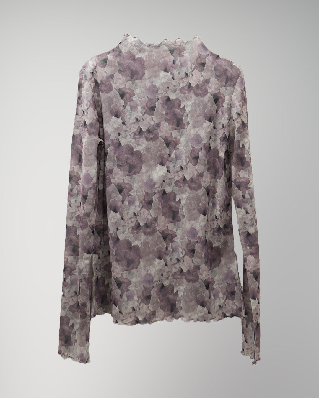 Snapdragon Floral Print Fitted Top Gray