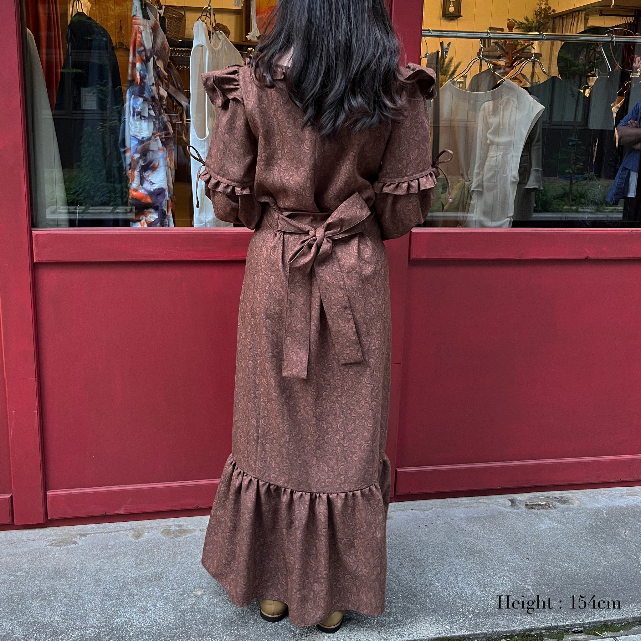 Ash frill midi dress Brown