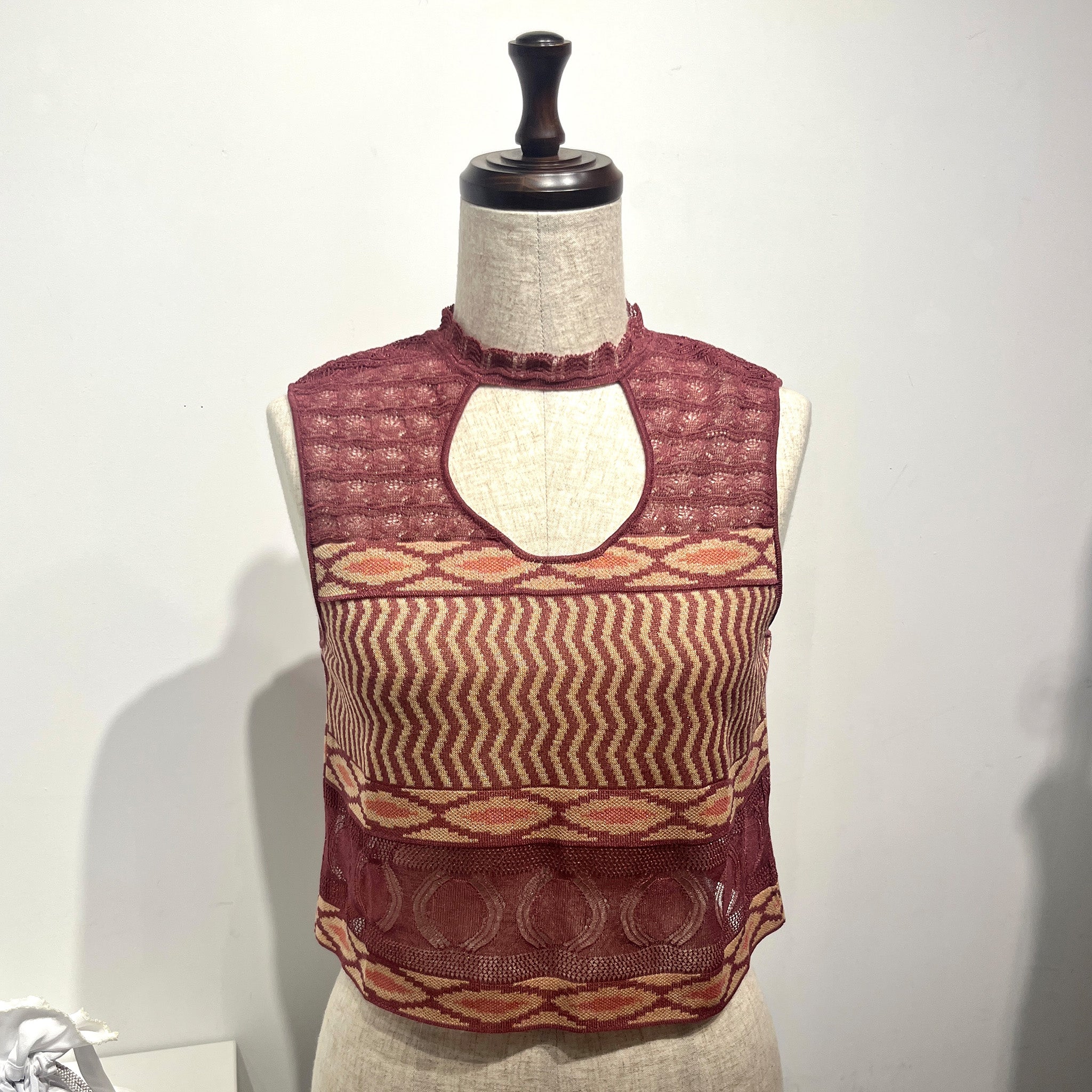 Wave-pattern lamé knitted top Purple【予約販売：2026年3月～5月発送予定】