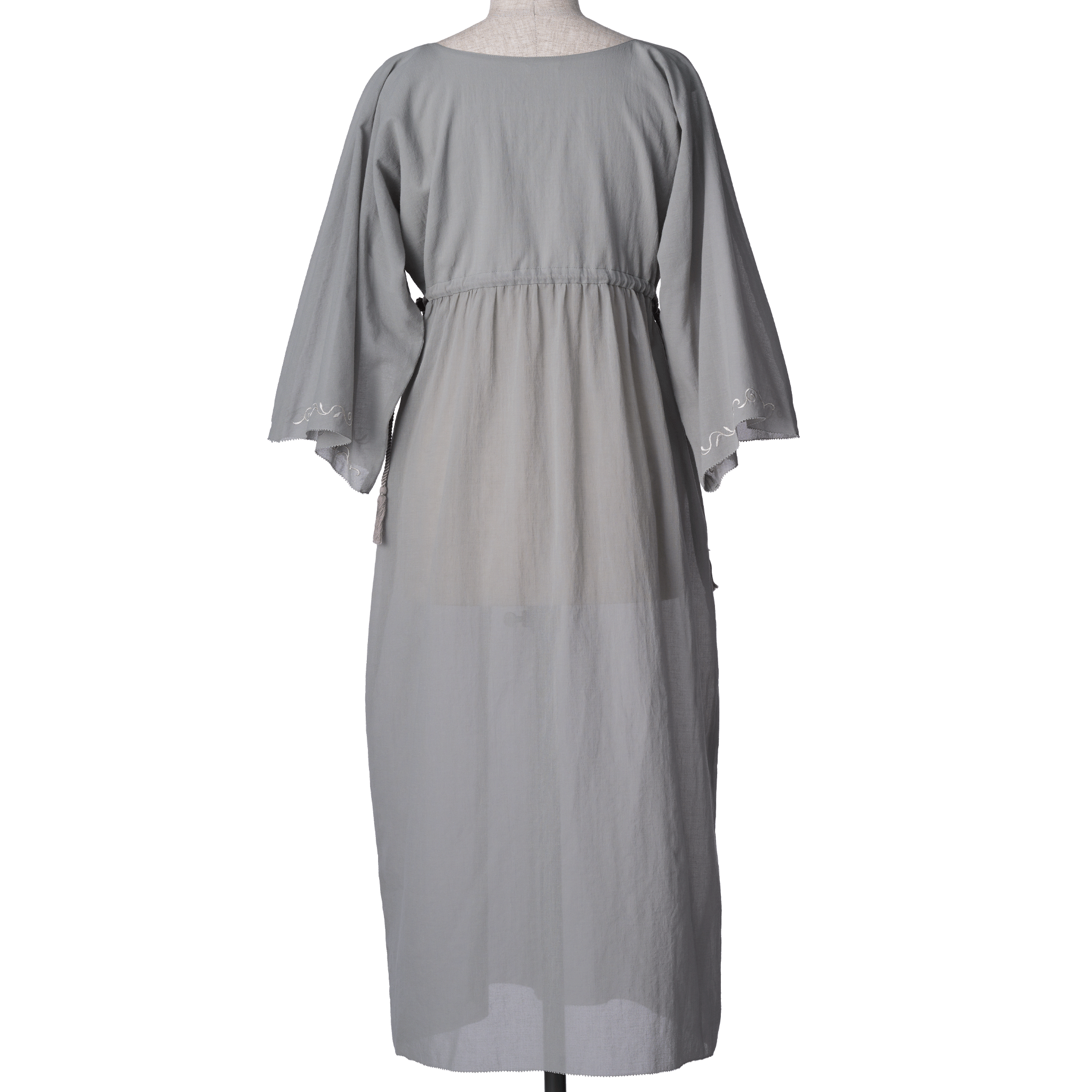 Alstroemeria embroidery tunic maxi dress
