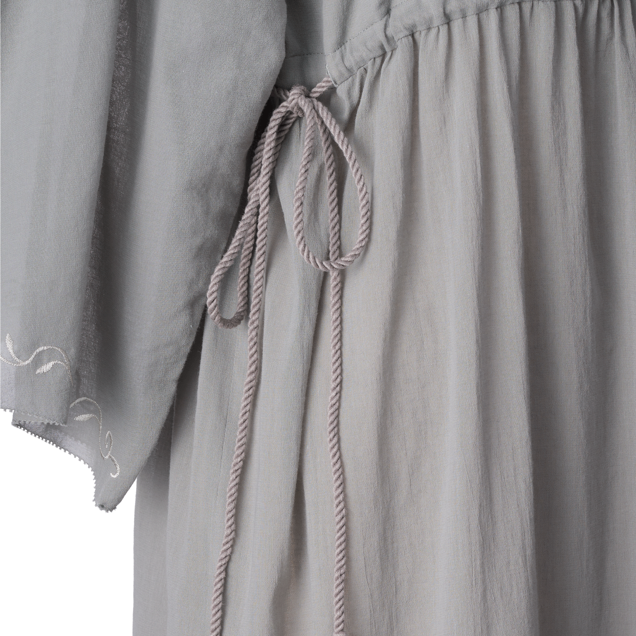 Alstroemeria embroidery tunic maxi dress